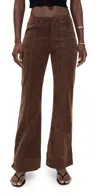 Free People Glow Up Suede Pants Shaved Chocolate In Brown