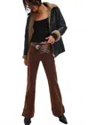Free People Glow Up Vegan Suede Pants In Shaved Chocolate In Multi