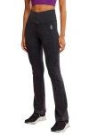 Free People Go To Smooth Flare Leggings In Washed Black