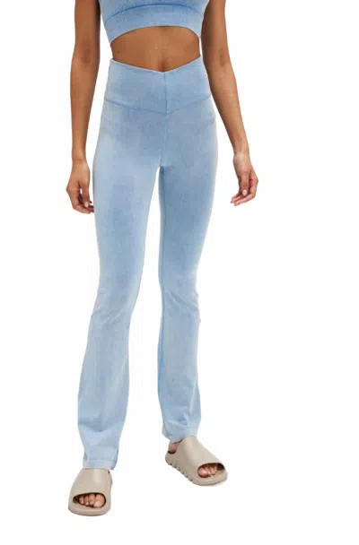 Free People Go To Smooth Flare Pants In Washed Denim Blue In Multi
