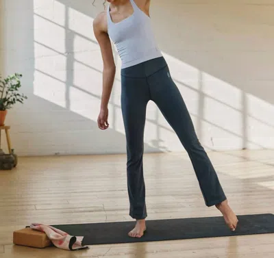 Free People Go To Smooth Straight Leg Pants In Washed Black