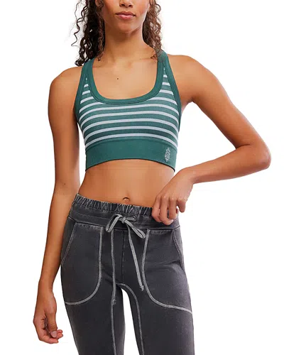 Free People Go To Stripe Sports Bra In Green
