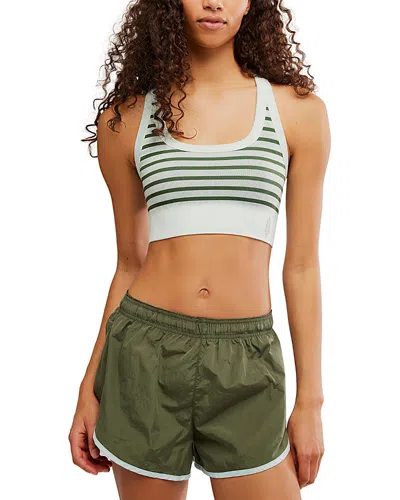 Free People Go To Stripe Sports Bra In White