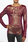 FREE PEOPLE GOLD RUSH LONG SLEEVE IN WINE COMBO