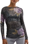 Free People Gold Rush Sequin Top In Purple