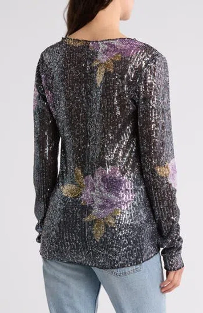 Free People Gold Rush Sequin Top In Guacamole