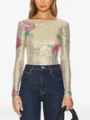 Free People Gold Rush Sequinned Top In Neutral
