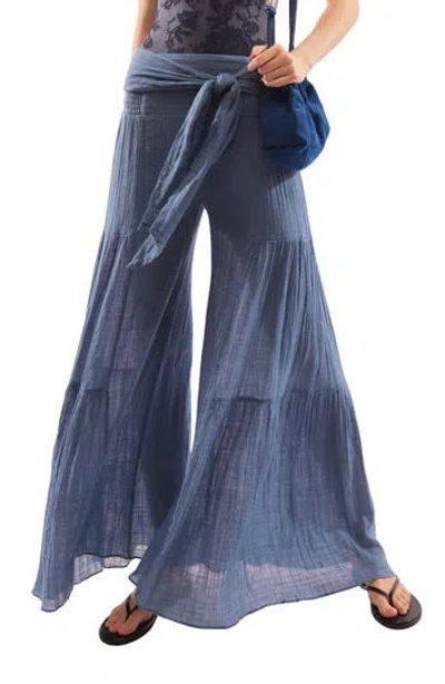 FREE PEOPLE FREE PEOPLE GOOD DAY TIE WAIST WIDE LEG PANTS