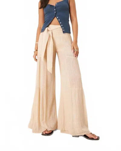 Free People Good Day Wide Pant In Sand In Gold