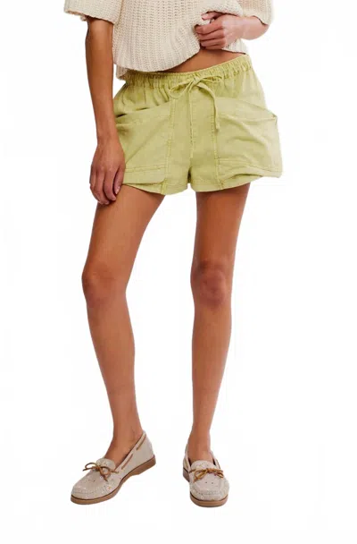 Free People Good Fortune Shorts In Warm Olives In Multi