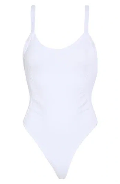 Free People Good Karma Crossback Bodysuit In White