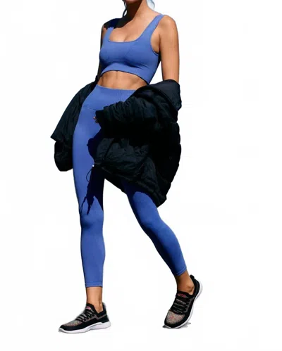 Free People Square Neck Good Karma Sports Bra In African Violet In Blue