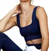 Free People Good Karma Square Neck Top In Deepest Navy In Blue