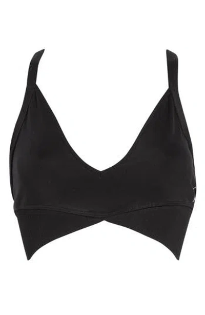 Free People Good Karma Super Plunge Sports Bra In Black