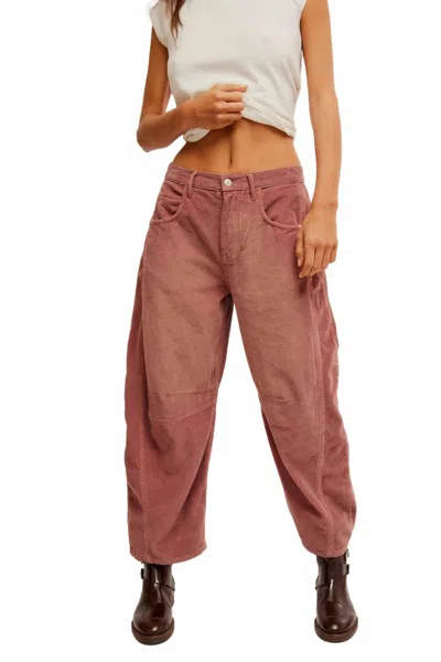Free People Good Luck Barrel Cords In Withered Rose In Pink