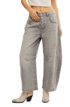 Free People Good Luck Mid Rise Barrel Jeans In Falcon Grey In Falcon Grey