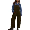 Free People Good Luck Barrel Leg Corduroy Overalls In Fir Green