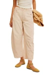 Free People Good Luck Barrel Leg Corduroy Pants In Crystal Grey