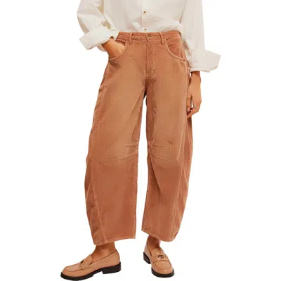 Free People Good Luck Barrel Leg Corduroy Pants In Cypress