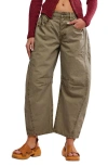 Free People Good Luck Barrel Leg Pants In Green