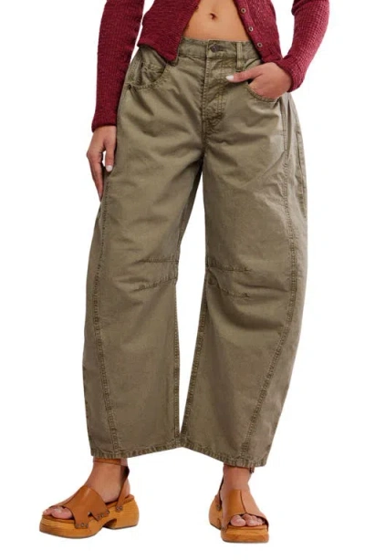 Free People Good Luck Barrel Leg Pants In Green