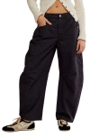 Free People Good Luck Barrel Leg Pants In Black
