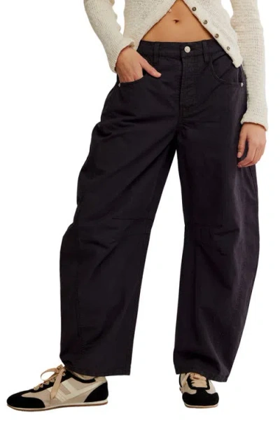 Free People Good Luck Barrel Leg Pants In Black