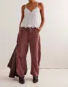 Free People Good Luck Cord Barrel Jeans In Withered Rose In Multi