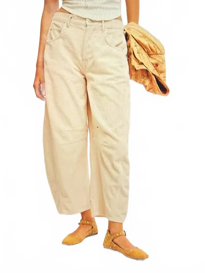 Free People Good Luck Cord Jeans In Crystal Grey In Yellow