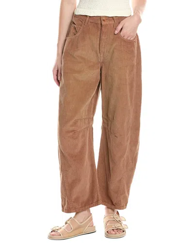Free People Good Luck Corduroy Emperador Barrel Jean In Brown