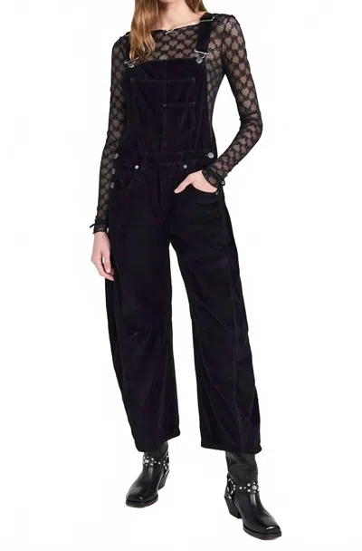 Free People Good Luck Corduroy Overalls In Black