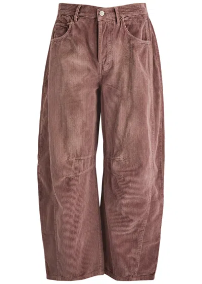 Free People Good Luck Cropped Corduroy Trousers In Rose