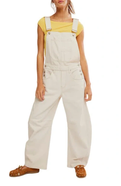 Free People Good Luck Denim Overalls In Multi
