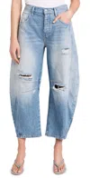 Free People Good Luck Mid-rise Barrel Jeans Barnyard Blue In Barnyard Blue