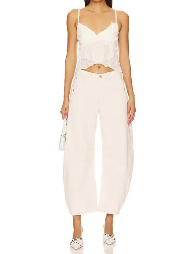 Free People Lucky You Mid Rise Barrel In White