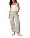 Free People Good Luck Mid Rise Barrel Jeans In Snake Combo In Gray