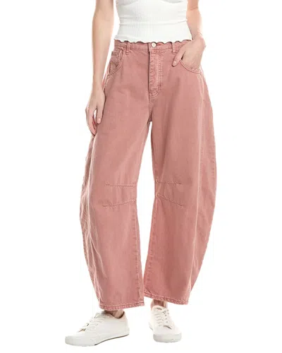 Free People Good Luck Mid-rise Sunsetter Barrel Jean In Pink