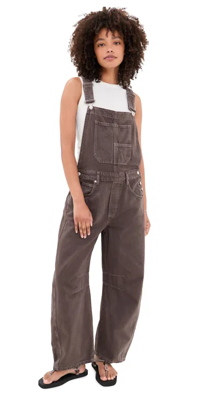 Free People Good Luck Overalls Chocolate Mousse In Brown