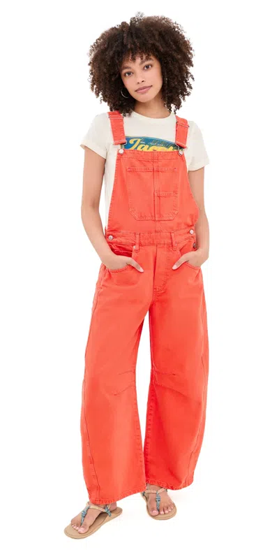 Free People Good Luck Overalls Spicy In Orange