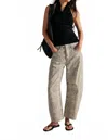 Free People We The Free Good Luck Leopard Barrel Leg Jeans In Snake Combo In Multi
