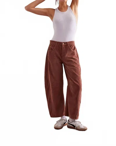 Free People Good Luck Relaxed Fit Wide-leg Cord Pants In Emperador Rust Brown