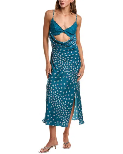 Free People Gossamer Glow Midi Slip Dress In Blue