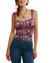 Free People Grace Corset Camisole In Burgundy