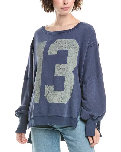Free People Graphic Camden Pullover In Blue