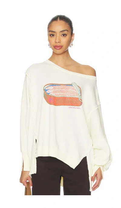 Free People Graphic Camden Sweatshirt In White
