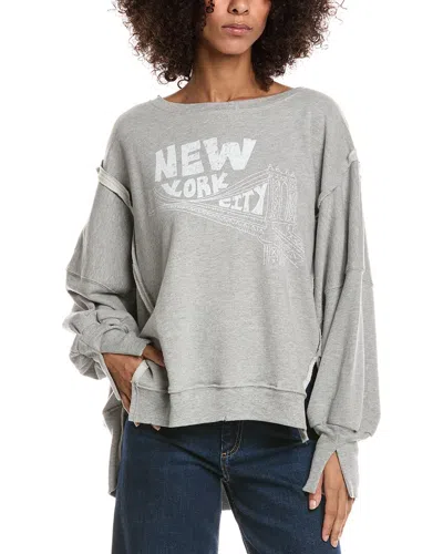 Free People Graphic Camden Sweatshirt In Gray