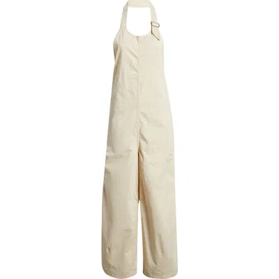 Free People Great Plains Halter Ankle Jumpsuit In Neutral