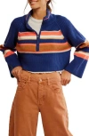 Free People Greta Stripe Half Zip Sweater