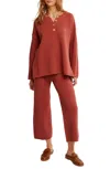 Free People Hailee Dropped Raglan Set In Red In Red