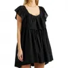 Free People Hailey Ruffle Babydoll Mini Dress In Black In Black